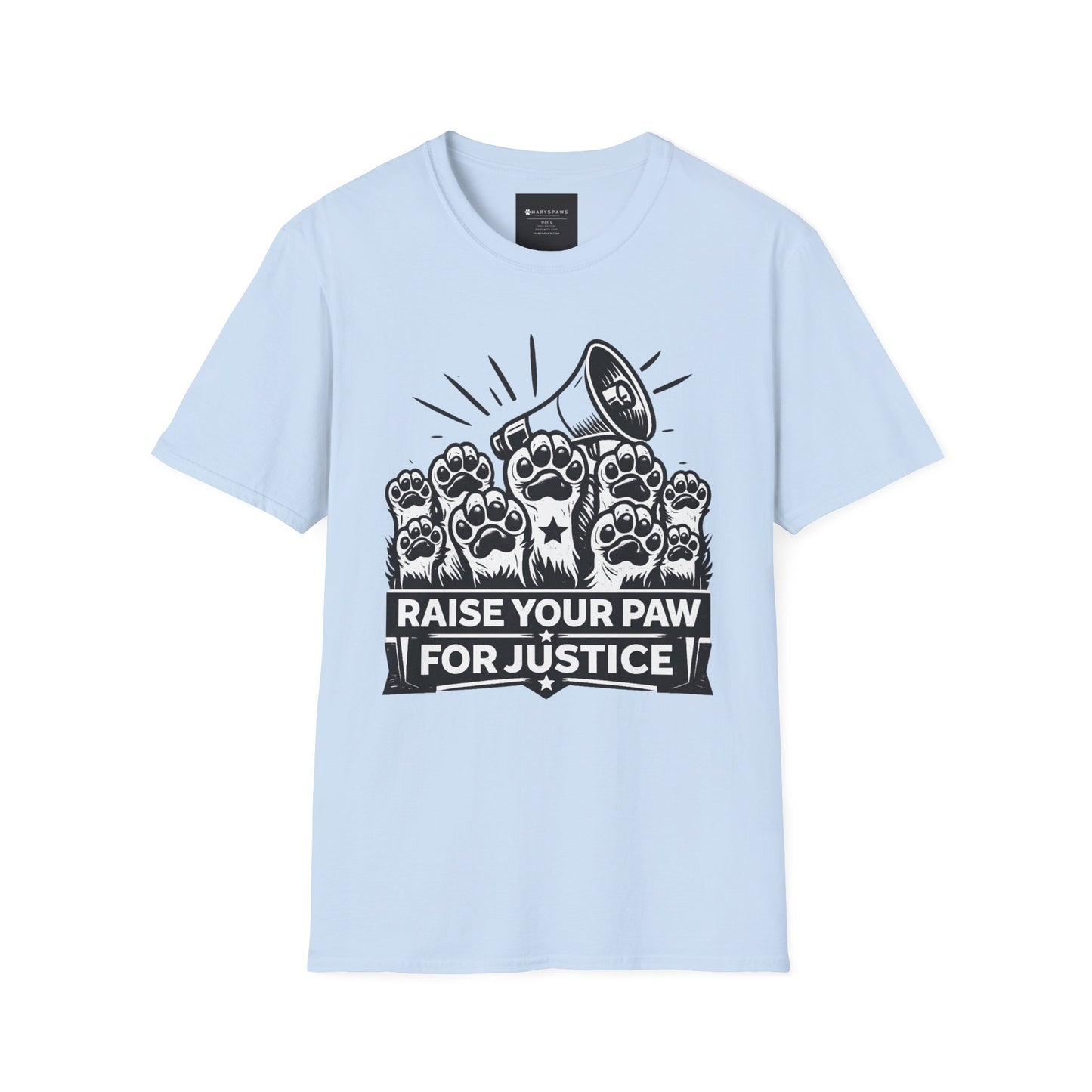 T-Shirt — "Raise Your Paw for Justice" Protest Cat Paw Graphic Shirt