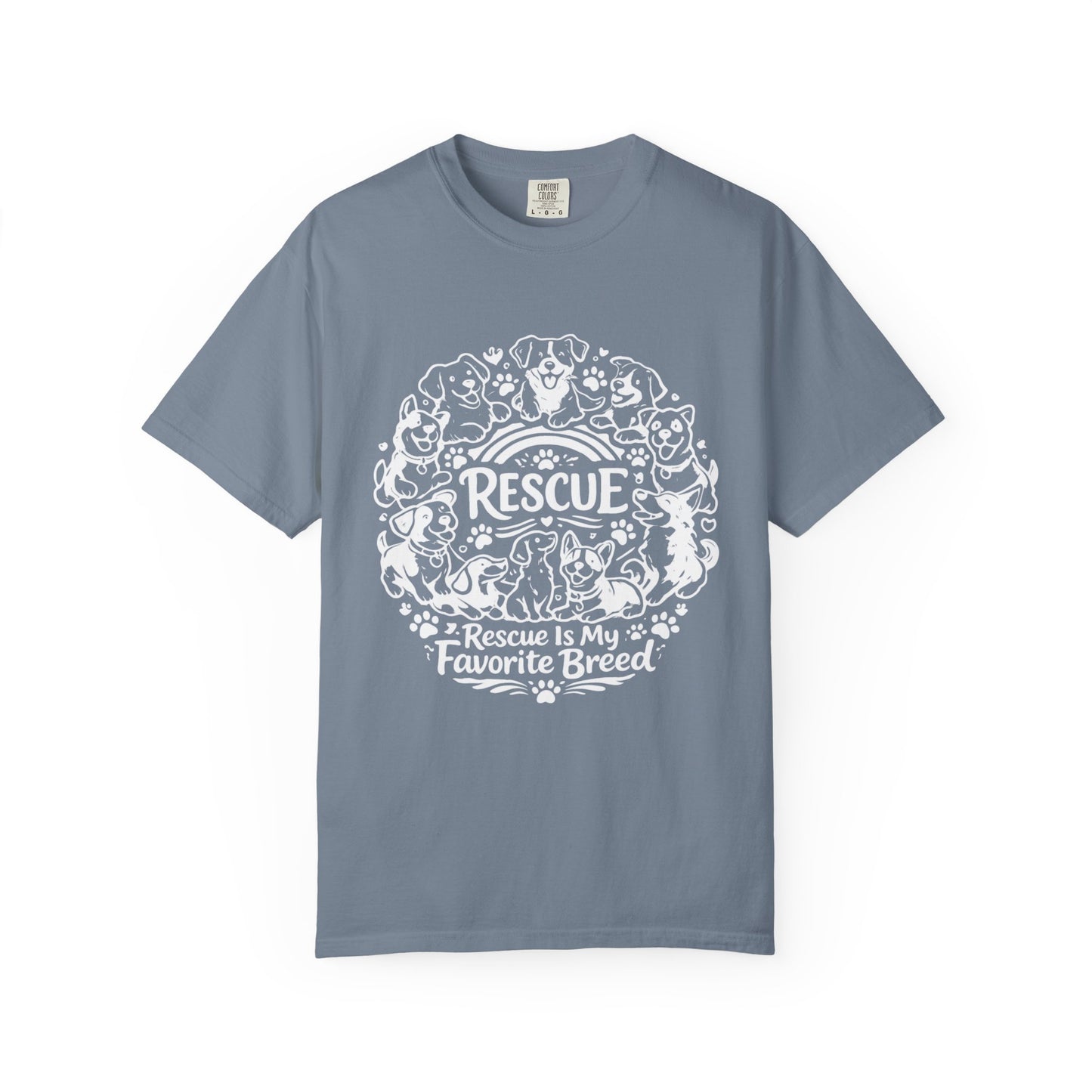 T-Shirt — "Rescue Is My Favorite Breed" Dog Rescue Graphic Tee