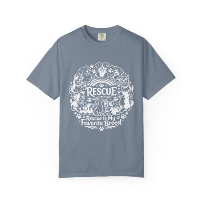 T-Shirt — "Rescue Is My Favorite Breed" Dog Rescue Graphic Tee