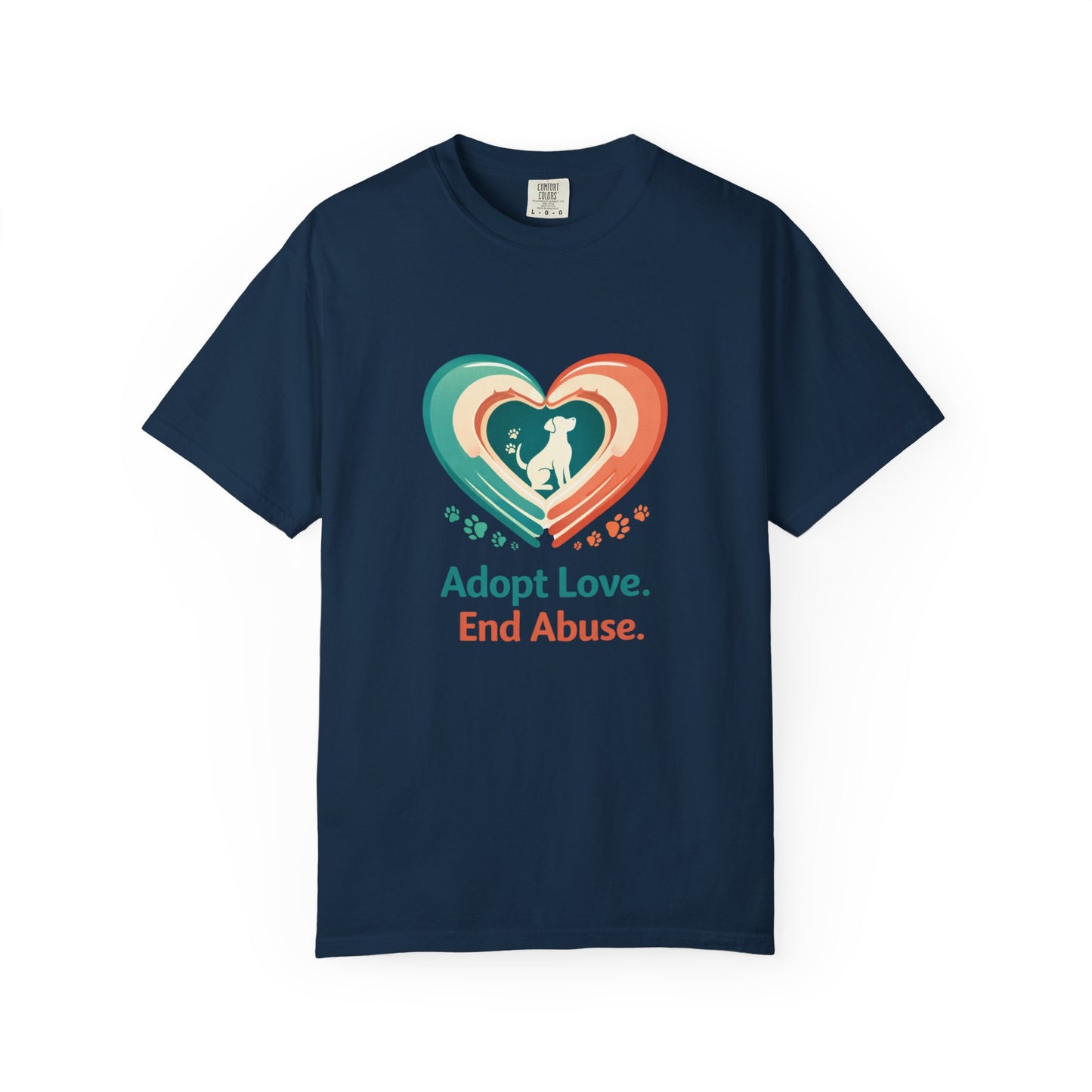 Adopt Love. End Abuse. Heart Pet Rescue T-Shirt
