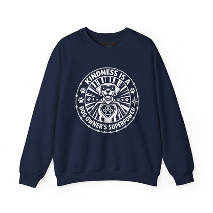 Kindness Is Magic Crewneck Sweatshirt — "Kindness Is A Dog Owner's Superpower" Dog Lover Pullover