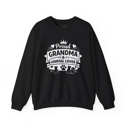 Grandma Animal Lover Sweatshirt — "Proud Grandma & Animal Lover" Crewneck