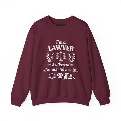 Lawyer & Proud Animal Advocate Sweatshirt — I'm a Lawyer Design
