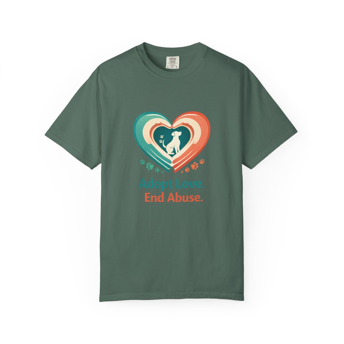 Adopt Love. End Abuse. Heart Pet Rescue T-Shirt