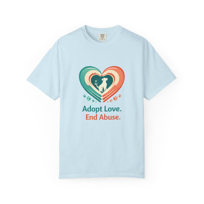 Adopt Love. End Abuse. Heart Pet Rescue T-Shirt
