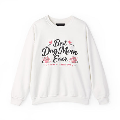 Best Dog Mom Ever Sweatshirt — Mother's Day Paw Print Crewneck