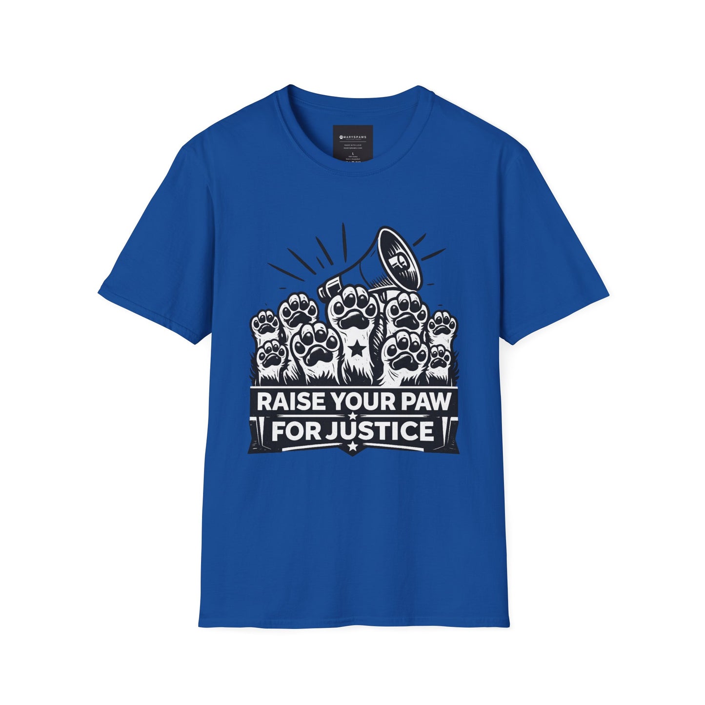 T-Shirt — "Raise Your Paw for Justice" Protest Cat Paw Graphic Shirt