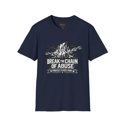 Break the Chain of Abuse T-Shirt — Protect Every Paw Animal Rescue Tee