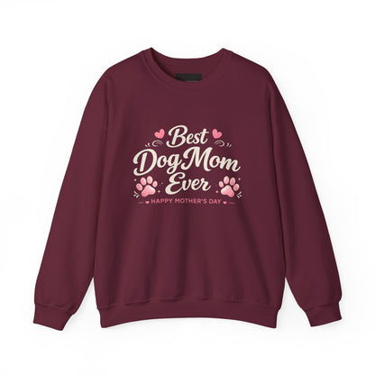 Best Dog Mom Ever Sweatshirt — Mother's Day Paw Print Crewneck