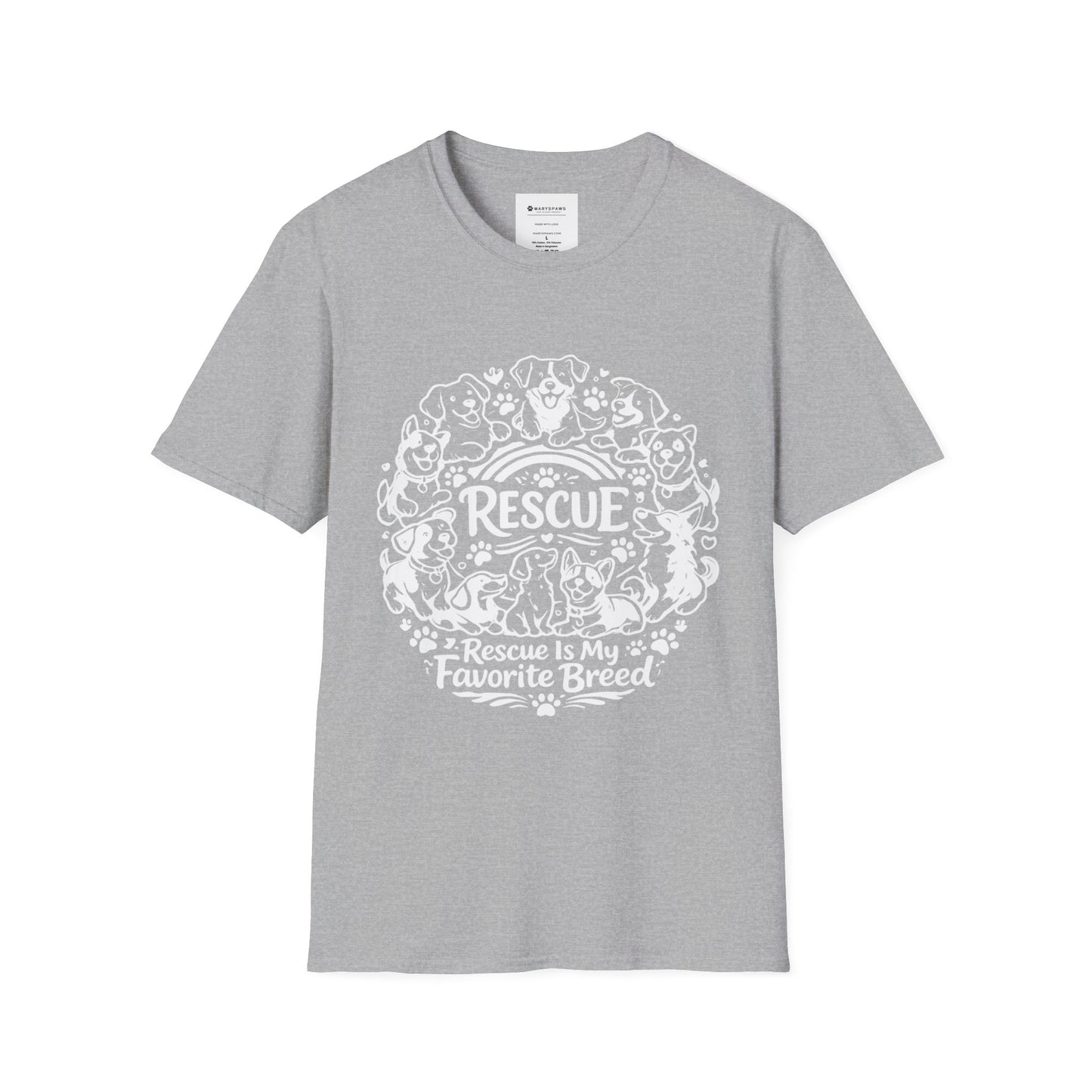 Rescue Dogs T-Shirt — "Rescue is My Favorite Breed" Pet Rescue Tee