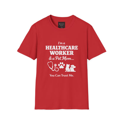 Healthcare Worker & Pet Mom T-Shirt — “You Can Trust Me” Nurse Vet Paw Tee