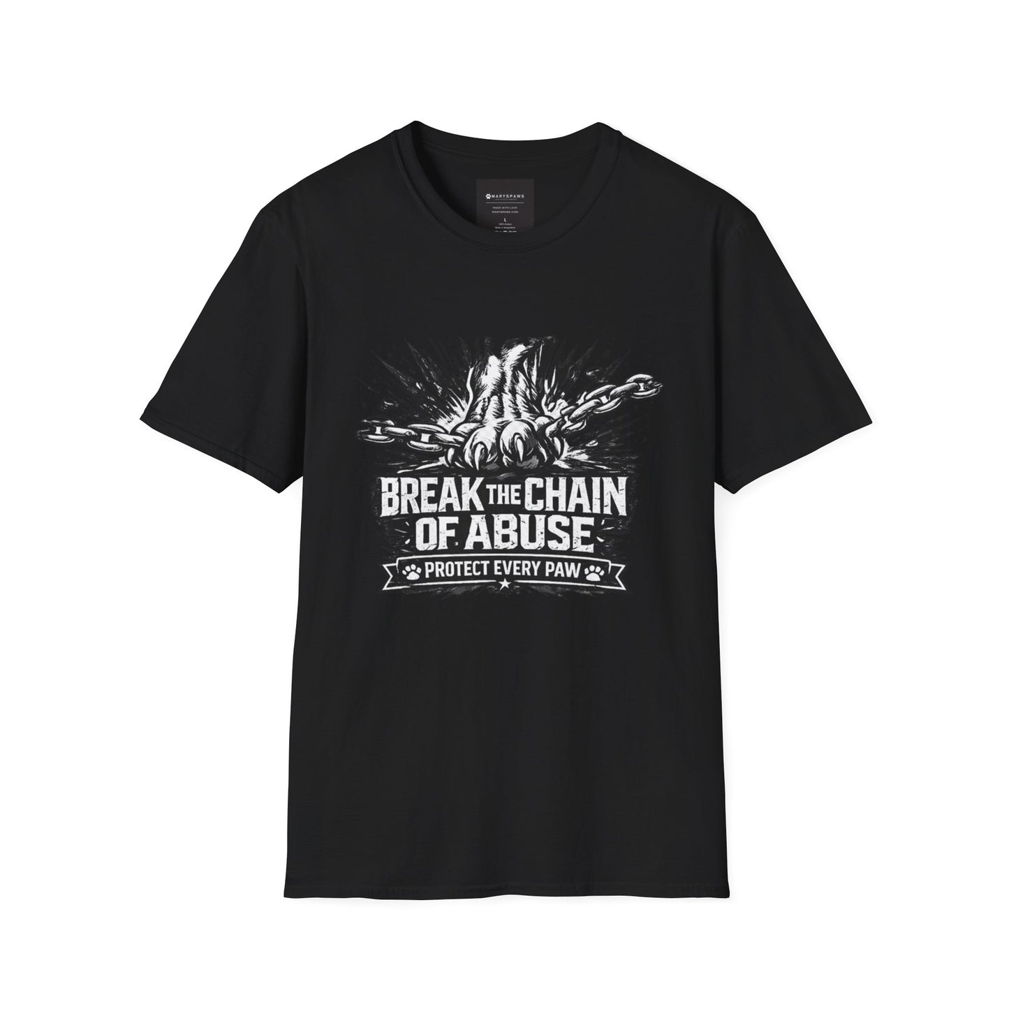 Break the Chain of Abuse T-Shirt — Protect Every Paw Animal Rescue Tee