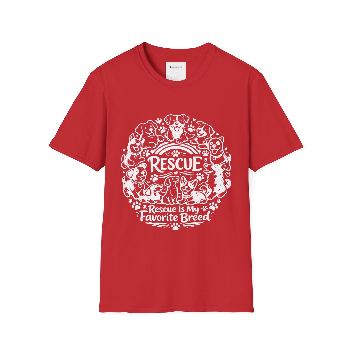 Rescue Dogs T-Shirt — "Rescue is My Favorite Breed" Pet Rescue Tee