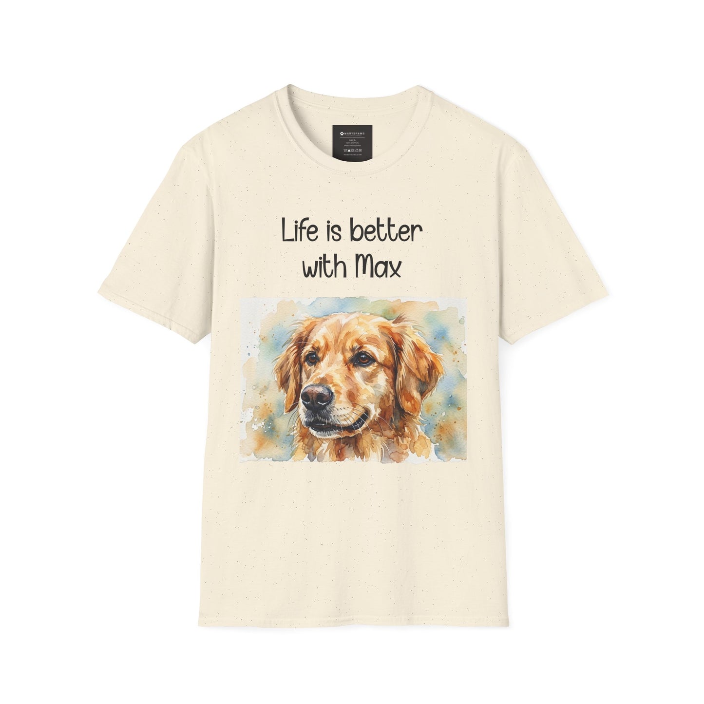 PERSONALIZE IT — "Life is Better with Max" Golden Retriever Portrait Tee
