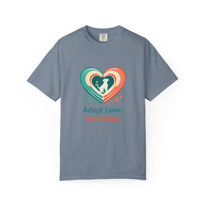 Adopt Love. End Abuse. Heart Pet Rescue T-Shirt