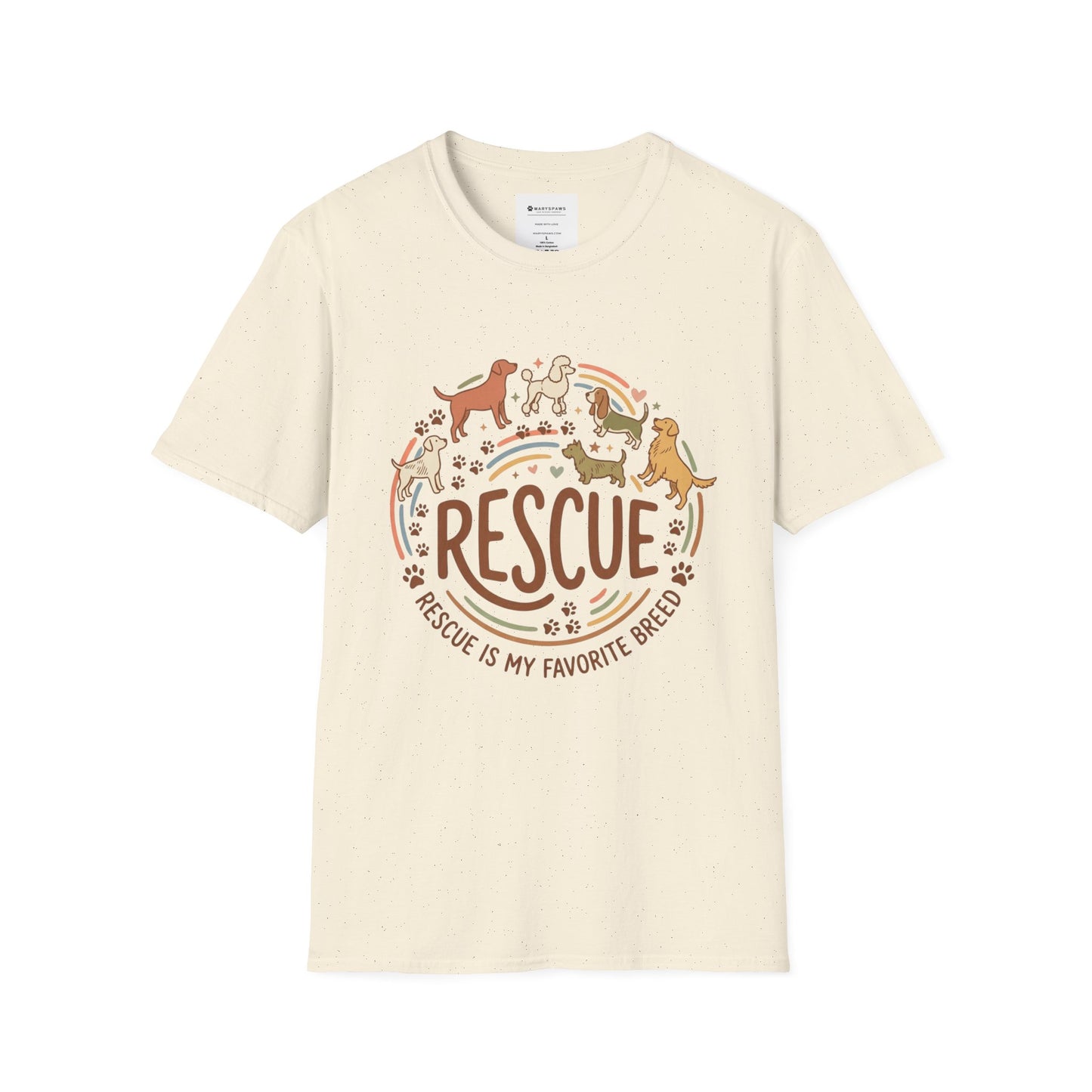 Rescue Dogs T-Shirt — "Rescue is My Favorite Breed" Pet Rescue Tee