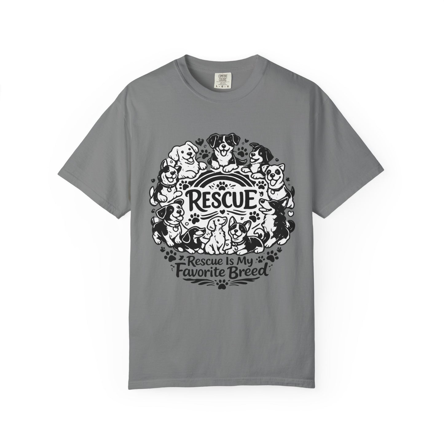 T-Shirt — "Rescue Is My Favorite Breed" Dog Rescue Graphic Tee
