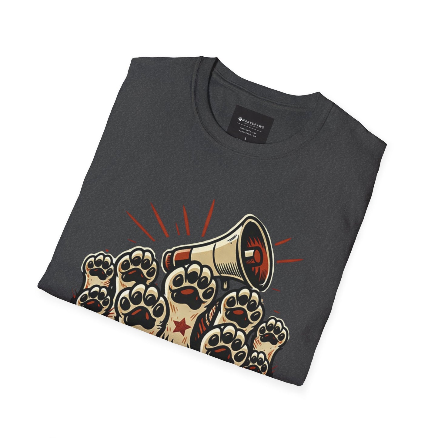 T-Shirt — "Raise Your Paw for Justice" Protest Cat Paw Graphic Shirt