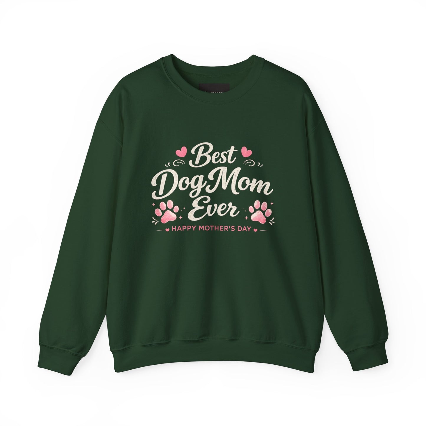 Best Dog Mom Ever Sweatshirt — Mother's Day Paw Print Crewneck