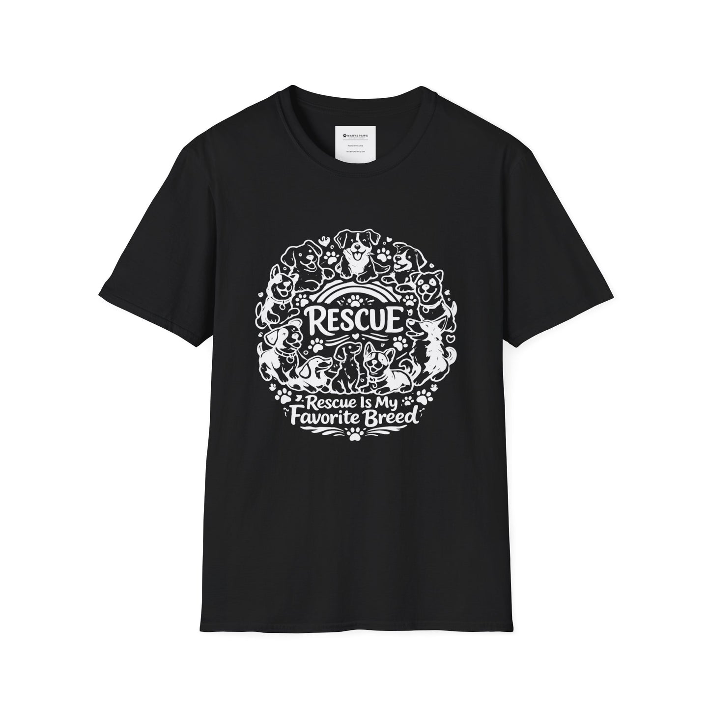Rescue Dogs T-Shirt — "Rescue is My Favorite Breed" Pet Rescue Tee