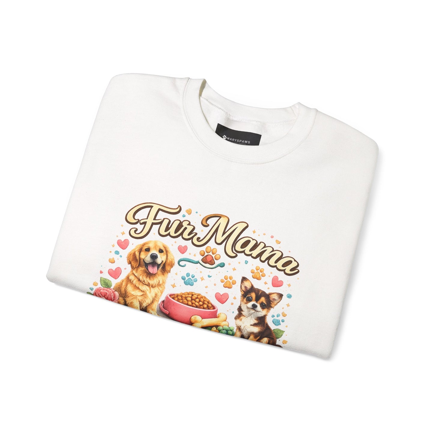 Dog Mom Sweatshirt – “Fur Mama My Kids Have Paws” Cute Puppy Graphic Crewneck