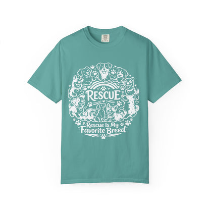 T-Shirt — "Rescue Is My Favorite Breed" Dog Rescue Graphic Tee