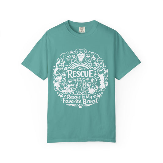 T-Shirt — "Rescue Is My Favorite Breed" Dog Rescue Graphic Tee