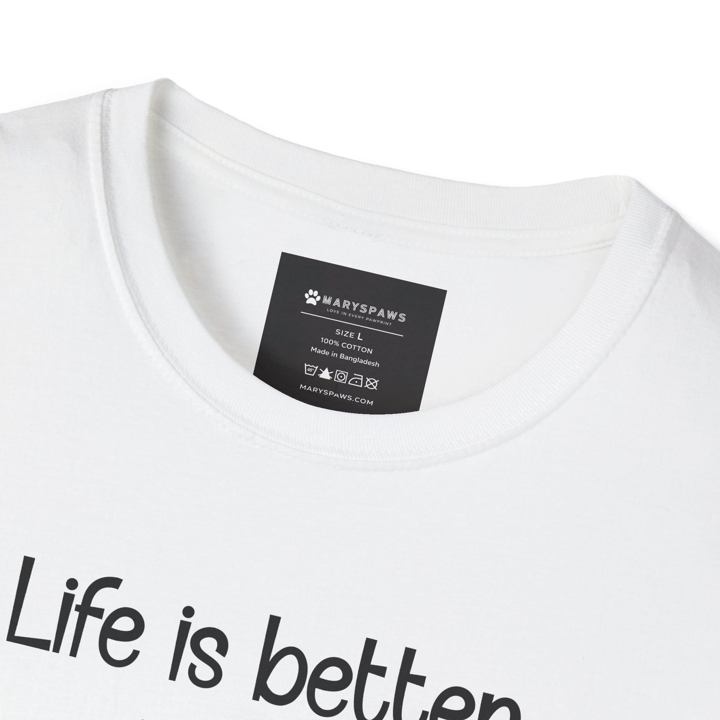 PERSONALIZE IT — "Life is Better with Max" Golden Retriever Portrait Tee