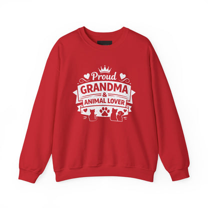 Grandma Animal Lover Sweatshirt — "Proud Grandma & Animal Lover" Crewneck