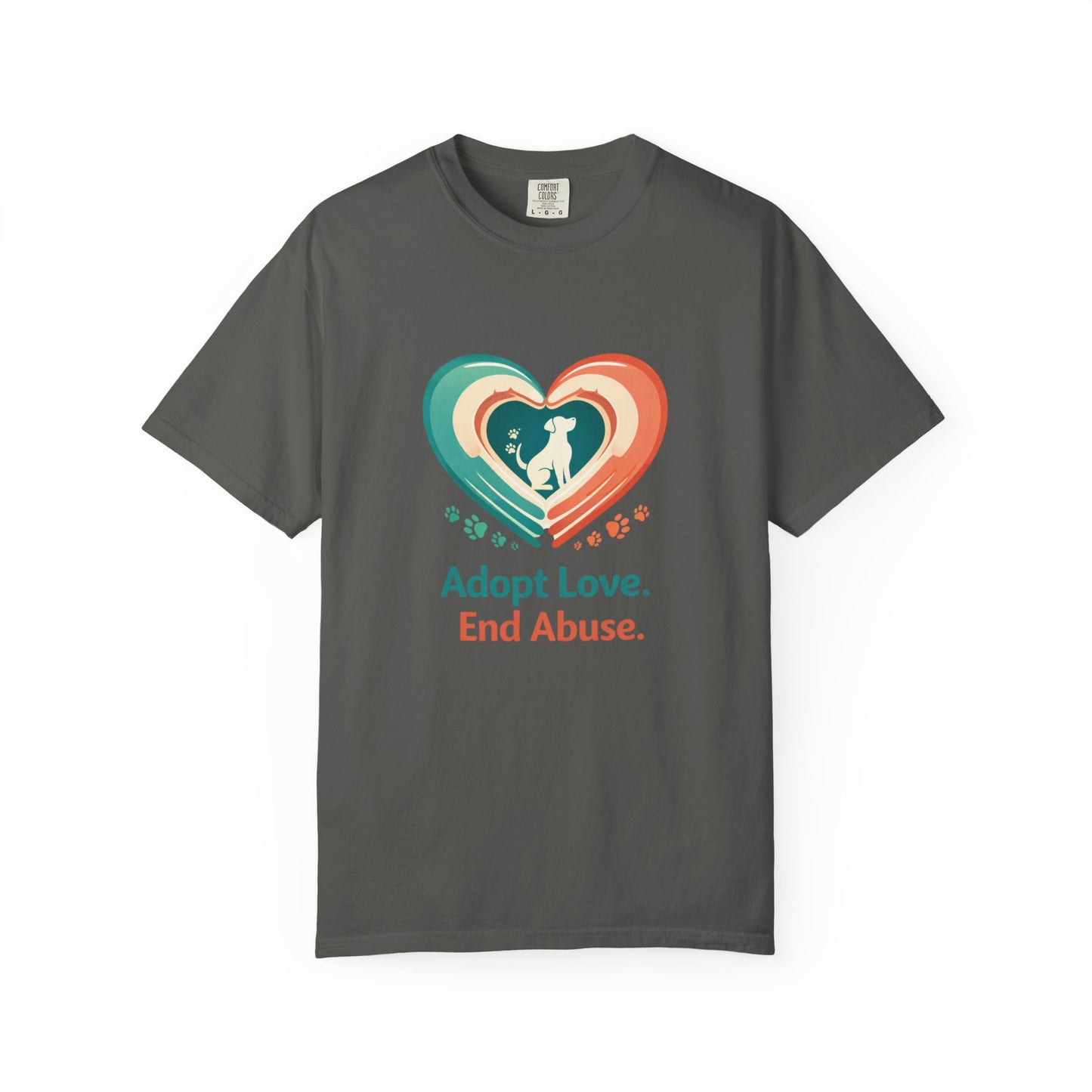 Adopt Love. End Abuse. Heart Pet Rescue T-Shirt
