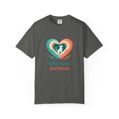 Adopt Love. End Abuse. Heart Pet Rescue T-Shirt