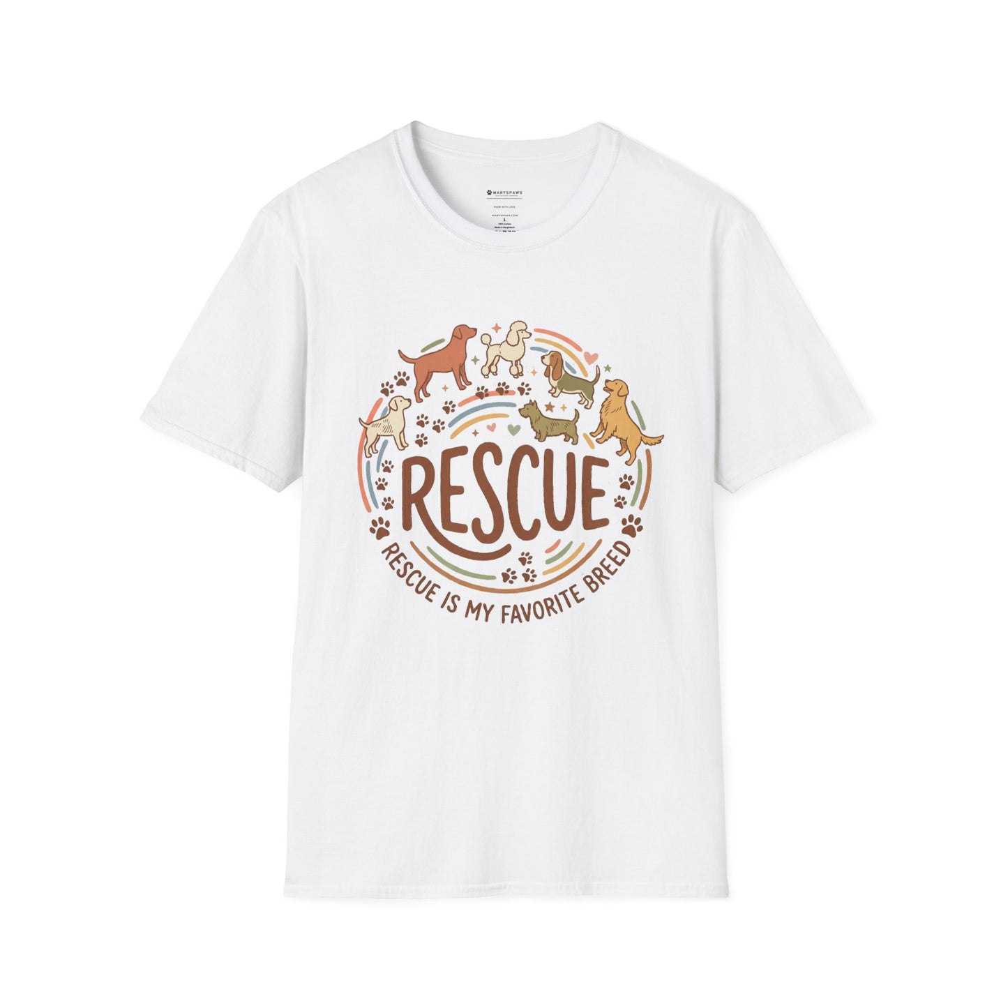 Rescue Dogs T-Shirt — "Rescue is My Favorite Breed" Pet Rescue Tee
