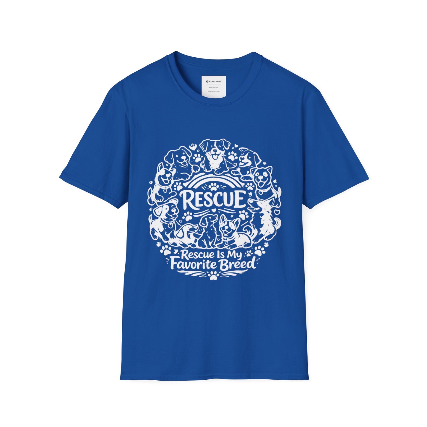 Rescue Dogs T-Shirt — "Rescue is My Favorite Breed" Pet Rescue Tee