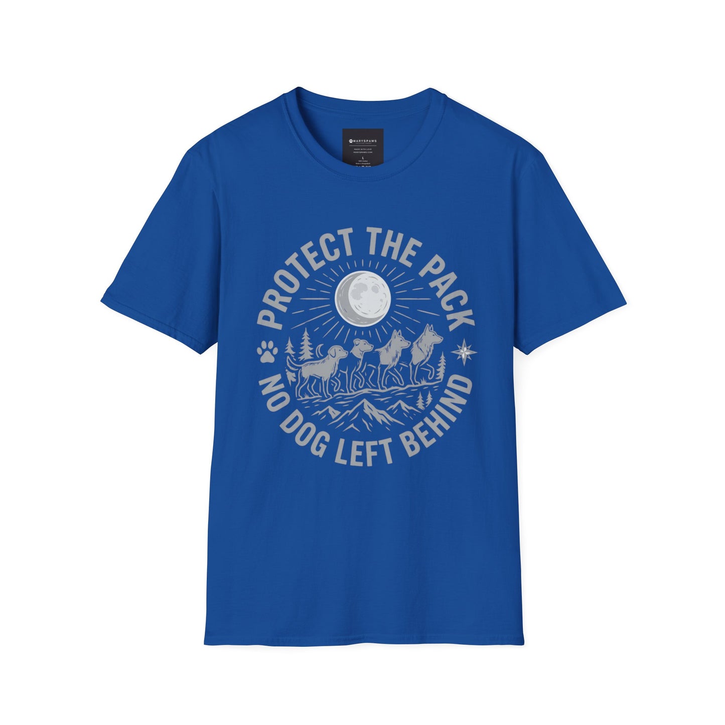 Protect the Pack "No Dog Left Behind" T-Shirt — Rescue & Dog Rescue Support Tee