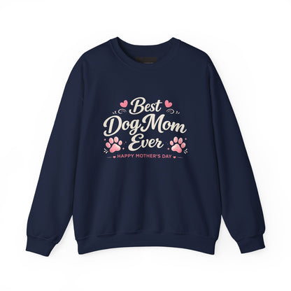 Best Dog Mom Ever Sweatshirt — Mother's Day Paw Print Crewneck