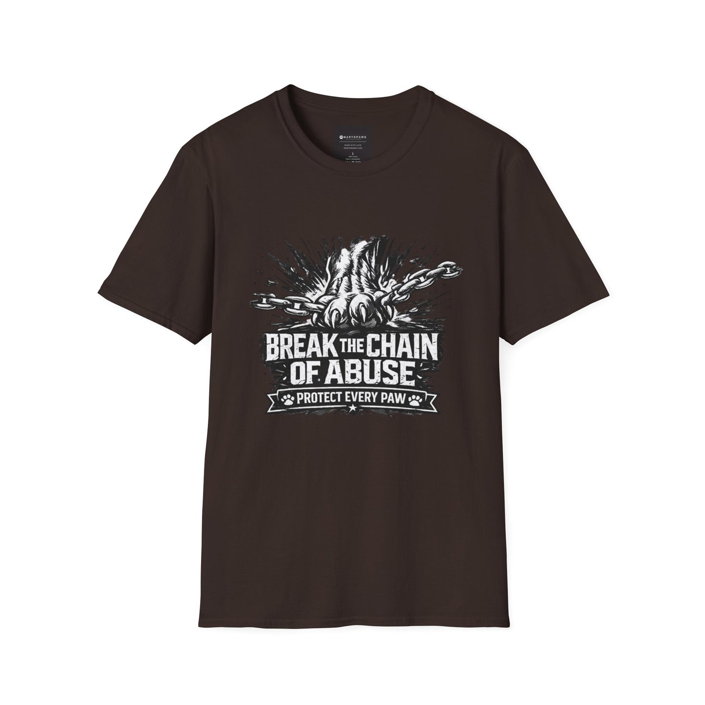 Break the Chain of Abuse T-Shirt — Protect Every Paw Animal Rescue Tee