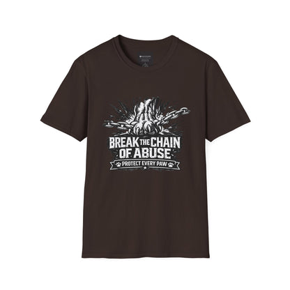 Break the Chain of Abuse T-Shirt — Protect Every Paw Animal Rescue Tee