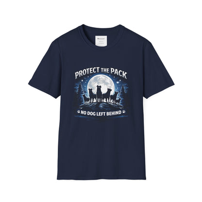 Protect the Pack T-Shirt – "No Dog Left Behind" Moonlit Wolf & Dog Rescue Tee