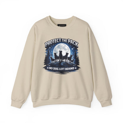 Crewneck Sweatshirt — "Protect the Pack: No Dog Left Behind" Wolves Moon Design