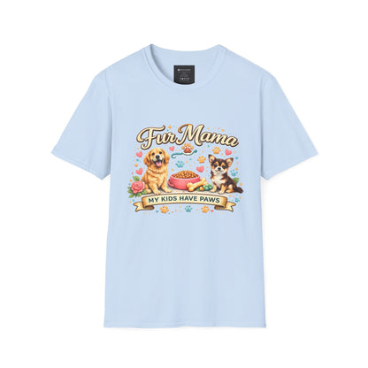 T-Shirt — "Fur Mama: My Kids Have Paws" Cute Pet Mom Tee