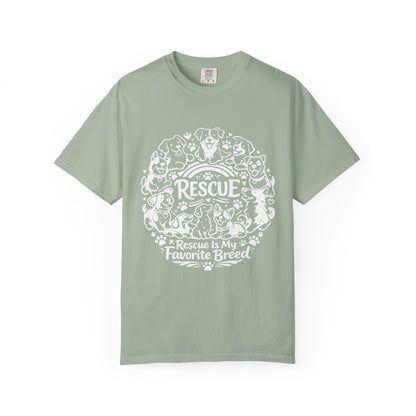 T-Shirt — "Rescue Is My Favorite Breed" Dog Rescue Graphic Tee