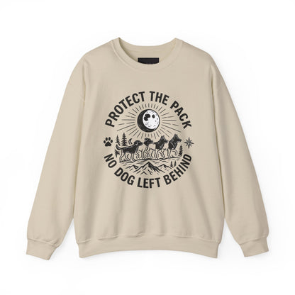 Crewneck Sweatshirt — Protect the Pack "No Dog Left Behind" Dog Rescue Design