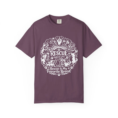 T-Shirt — "Rescue Is My Favorite Breed" Dog Rescue Graphic Tee
