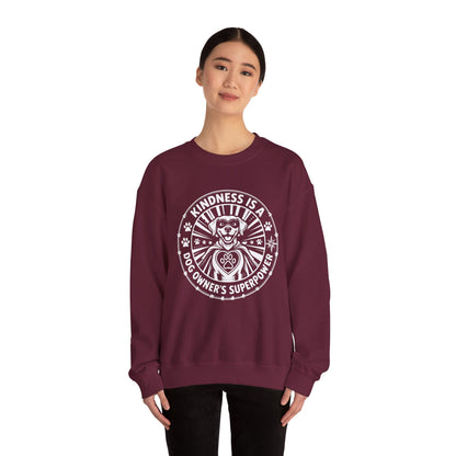 Kindness Is Magic Crewneck Sweatshirt — "Kindness Is A Dog Owner's Superpower" Dog Lover Pullover